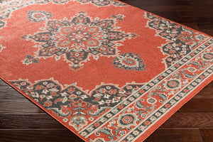 Livabliss Alfresco Traditional Pattern Olefin Outdoor Rug for Patios Porches and Entryways Rust, Black 2'5" x 4'5" ALF9672-2346