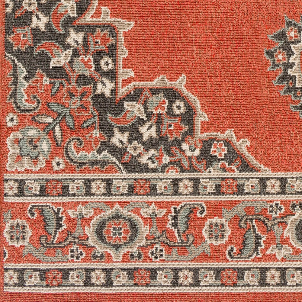 Livabliss Alfresco Traditional Pattern Olefin Outdoor Rug for Patios Porches and Entryways Rust, Black 2'5" x 4'5" ALF9672-2346