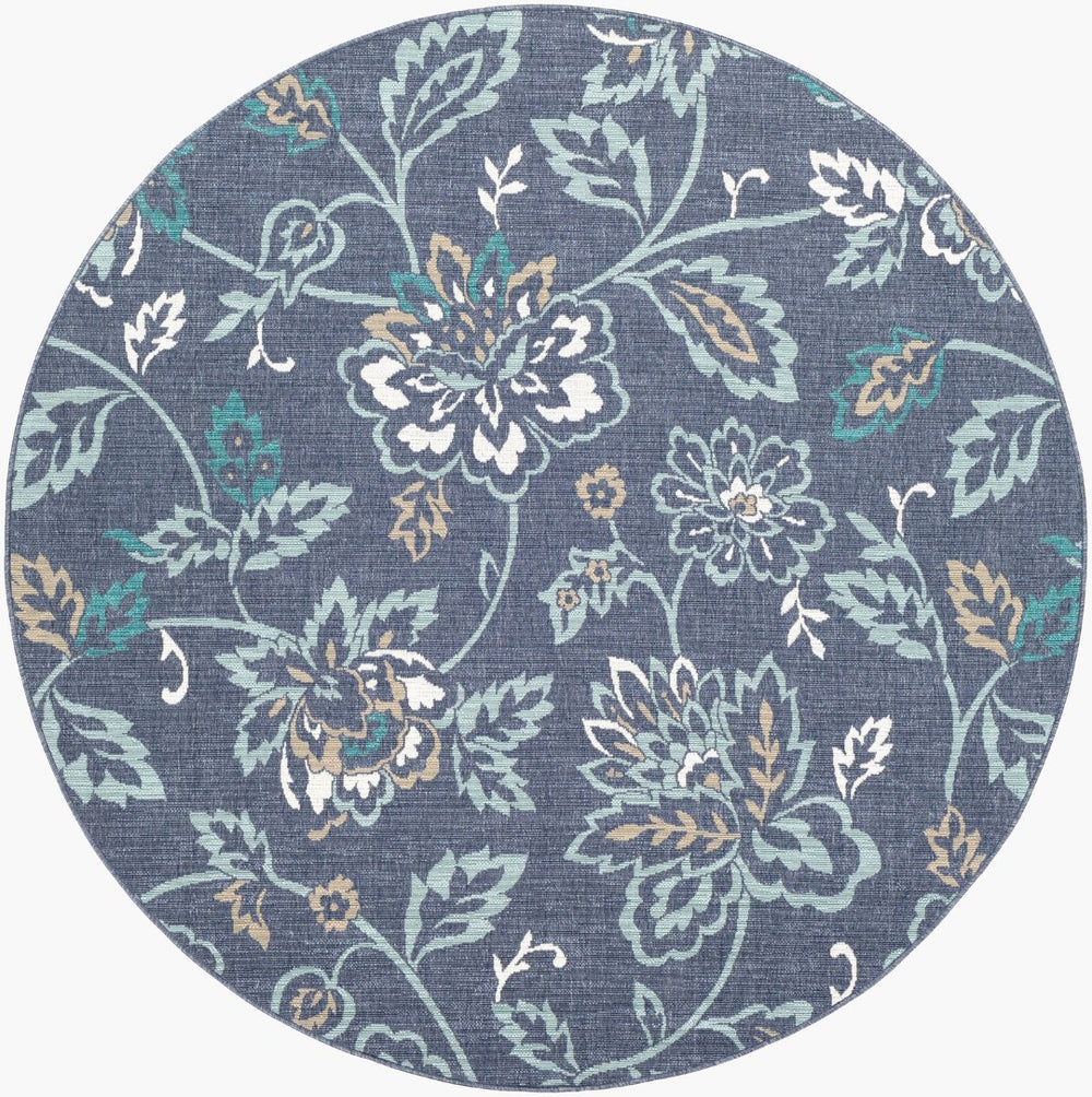 Livabliss Alfresco Flatweave Olefin Square Rug Outdoor Patio Cottage Style Durable Indoor ALF9673-89RD