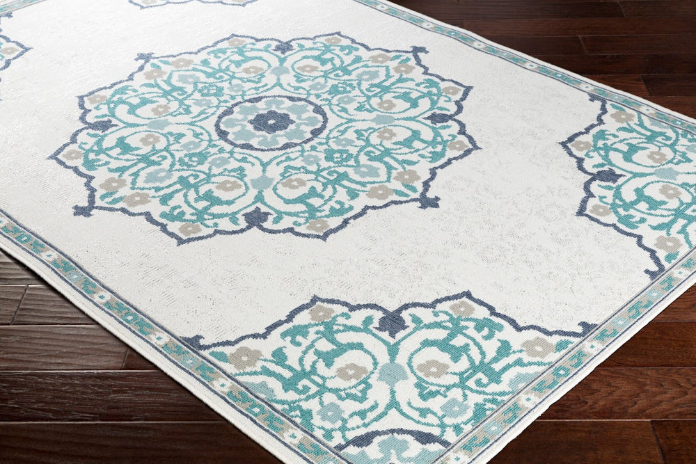 Livabliss Alfresco Flat Weave Olefin Square Area Rug Stain Resistant Traditional Dining Room ALF9677-73SQ