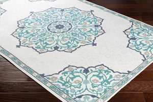 Livabliss Alfresco Flat Weave Olefin Square Area Rug Stain Resistant Traditional Dining Room ALF9677-73SQ