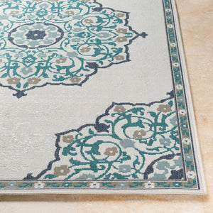 Livabliss Alfresco Flat Weave Olefin Square Area Rug Stain Resistant Traditional Dining Room ALF9677-73SQ