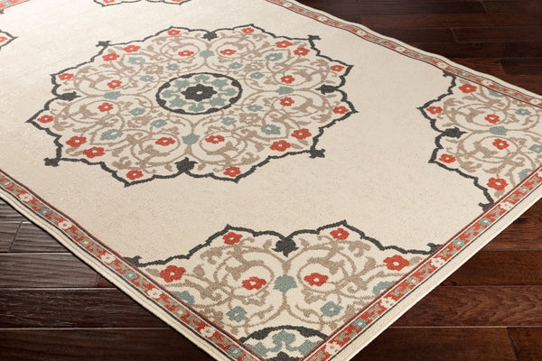 Livabliss Alfresco Traditional Olefin Outdoor Area Rug Low Pile Patio Deck All Weather Rust, Brown 8'10" x 8'10" Round ALF9679-89RD