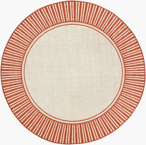 Livabliss Alfresco Flatweave Olefin Indoor Outdoor Rug Egypt Woven Cottage Patio Accent Rust, Beige 8'10" x 8'10" Round ALF9683-89RD