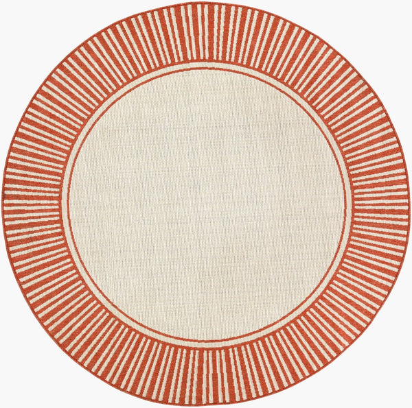Livabliss Alfresco Flatweave Olefin Indoor Outdoor Rug Egypt Woven Cottage Patio Accent Rust, Beige 8'10" x 8'10" Round ALF9683-89RD