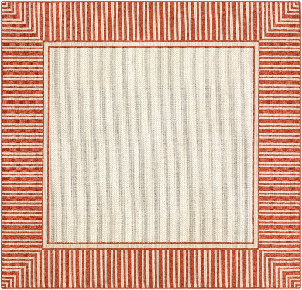 Livabliss Alfresco Flatweave Olefin Indoor Outdoor Rug Egypt Woven Cottage Patio Accent Rust, Beige 8'10" x 8'10" Square ALF9683-89SQ