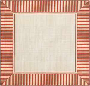 Livabliss Alfresco Flatweave Olefin Indoor Outdoor Rug Egypt Woven Cottage Patio Accent Rust, Beige 8'10" x 8'10" Square ALF9683-89SQ