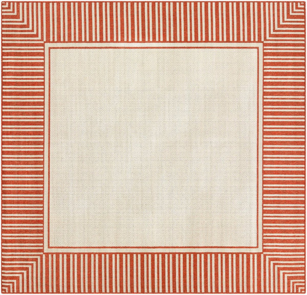 Livabliss Alfresco Flatweave Olefin Indoor Outdoor Rug Egypt Woven Cottage Patio Accent Rust, Beige 8'10" x 8'10" Square ALF9683-89SQ