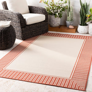 Livabliss Alfresco Flatweave Olefin Indoor Outdoor Rug Egypt Woven Cottage Patio Accent Rust, Beige 8'10" x 8'10" Round ALF9683-89RD