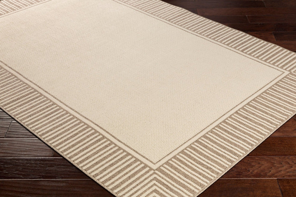Livabliss Alfresco Flatweave Olefin Area Rug Outdoor Ready Cottage Style High Traffic Floor Brown, Beige 7'3" x 7'3" ALF9685-73SQ