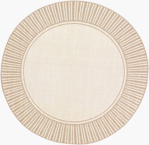 Livabliss Alfresco Flatweave Olefin Area Rug Outdoor Ready Cottage Style High Traffic Floor Brown, Beige 5'3" x 5'3" ALF9685-53RD