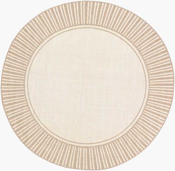 Livabliss Alfresco Flatweave Olefin Area Rug Outdoor Ready Cottage Style High Traffic Floor Brown, Beige 5'3" x 5'3" ALF9685-53RD
