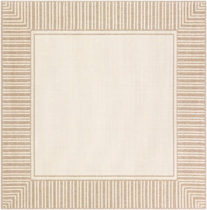 Livabliss Alfresco Flatweave Olefin Area Rug Outdoor Ready Cottage Style High Traffic Floor Brown, Beige 7'3" x 7'3" ALF9685-73SQ