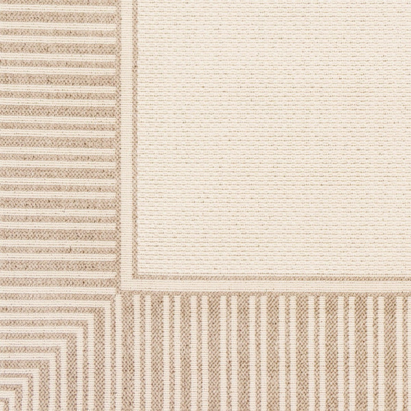 Livabliss Alfresco Flatweave Olefin Area Rug Outdoor Ready Cottage Style High Traffic Floor Brown, Beige 5'3" x 5'3" ALF9685-53RD