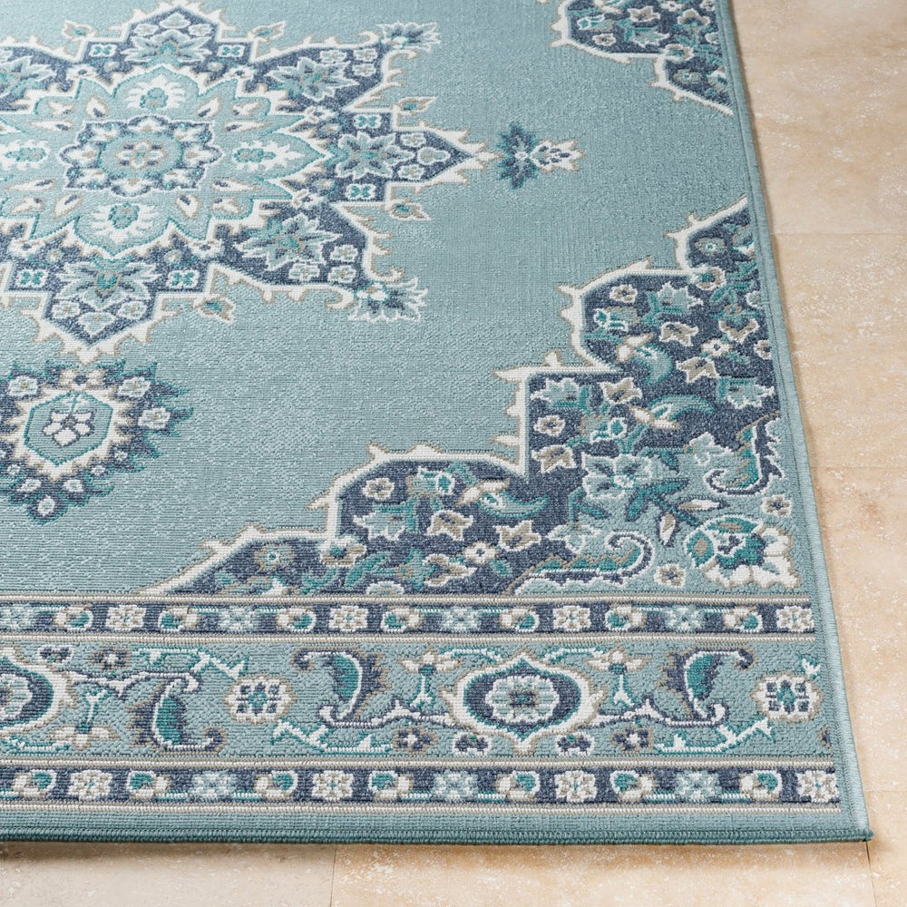 Livabliss Alfresco Outdoor Olefin Area Rug with Traditional Pattern for Patio or Entryway Use Navy, Pale Blue 8'10" x 12'10" ALF9687-89129