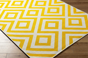 Livabliss Alfresco Flatweave Olefin Runner Rug Indoor Outdoor Scandinavian Modern Hallway Sunflower Yello 7'3" x 10'6" ALF9688-73106