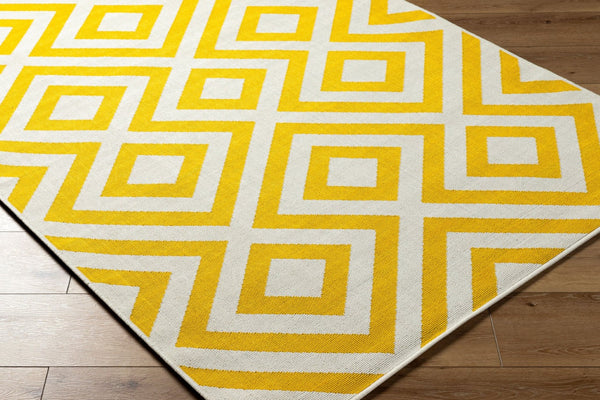 Livabliss Alfresco Flatweave Olefin Runner Rug Indoor Outdoor Scandinavian Modern Hallway Sunflower Yello 7'3" x 10'6" ALF9688-73106