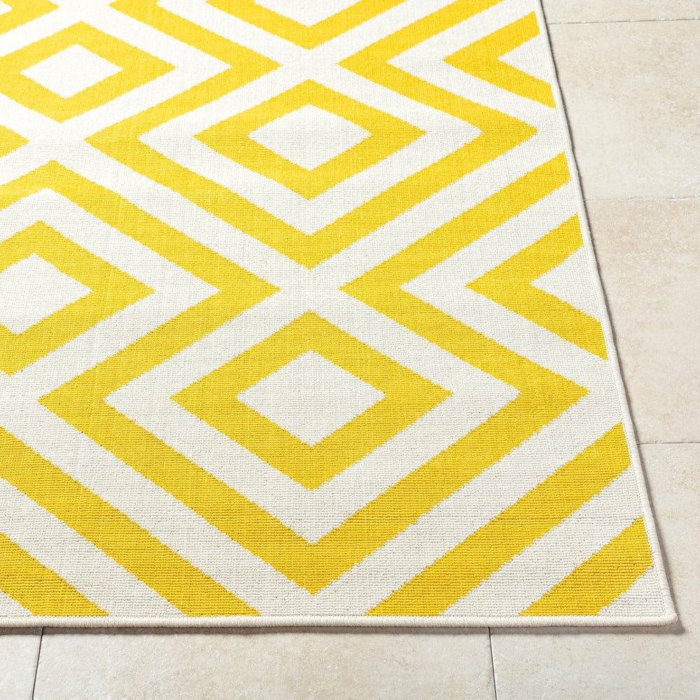 Livabliss Alfresco Flatweave Olefin Runner Rug Indoor Outdoor Scandinavian Modern Hallway Sunflower Yello 7'3" x 10'6" ALF9688-73106