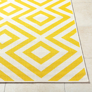 Livabliss Alfresco Flatweave Olefin Runner Rug Indoor Outdoor Scandinavian Modern Hallway Sunflower Yello 7'3" x 10'6" ALF9688-73106