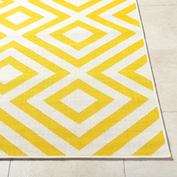 Livabliss Alfresco Flatweave Olefin Runner Rug Indoor Outdoor Scandinavian Modern Hallway Sunflower Yello 7'3" x 10'6" ALF9688-73106