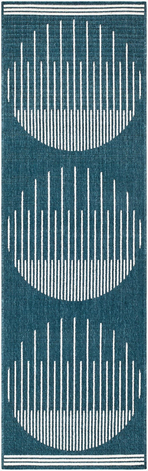 Livabliss Alfresco Outdoor Flatweave Runner Polypropylene Rug for Patio Porch and Deck Use Midnight Blue, 2'5" x 11'10" ALF9689-251110