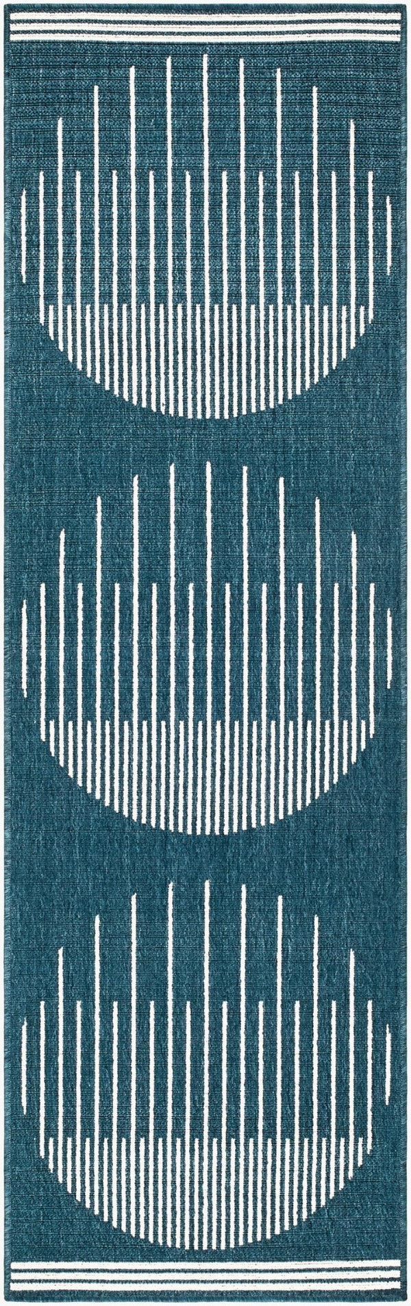 Livabliss Alfresco Outdoor Flatweave Runner Polypropylene Rug for Patio Porch and Deck Use Midnight Blue, 2'5" x 11'10" ALF9689-251110
