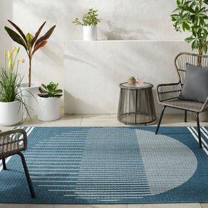 Livabliss Alfresco Outdoor Flatweave Runner Polypropylene Rug for Patio Porch and Deck Use Midnight Blue, 2'5" x 11'10" ALF9689-251110