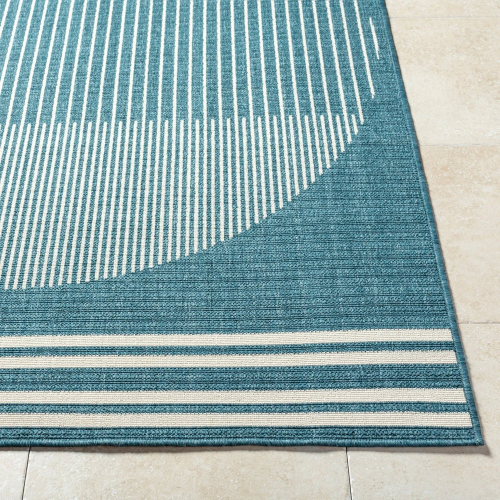 Livabliss Alfresco Outdoor Flatweave Runner Polypropylene Rug for Patio Porch and Deck Use Midnight Blue, 5'3" x 5'3" Square ALF9689-53SQ