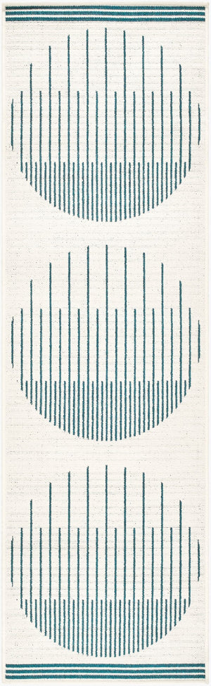 Livabliss Alfresco Outdoor Polypropylene Flatweave Runner Rug for Patios Decks and Covered Porches Ivory, Midnight 2'5" x 11'10" ALF9693-251110