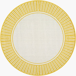 Livabliss Alfresco Flatweave Olefin Runner Rug for Patio Hallway or Entryway Cottage Style Sunflower Yello 5'3" x 5'3" Round ALF9694-53RD