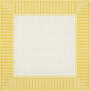 Livabliss Alfresco Flatweave Olefin Runner Rug for Patio Hallway or Entryway Cottage Style Sunflower Yello 5'3" x 5'3" Square ALF9694-53SQ