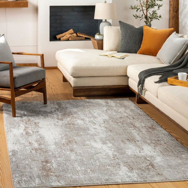 Livabliss Allegro Machine Woven Polyester Area Rug Turkish Minimalist Style for Living Rooms Ivory, Light Gr 7'10" x 10' ALG2304-71010