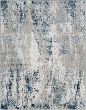 Livabliss Allegro Contemporary Polyester Area Rug for Living Room Office or Hallway Decor Ivory, Sky Blue 7'10" x 10' ALG2306-71010