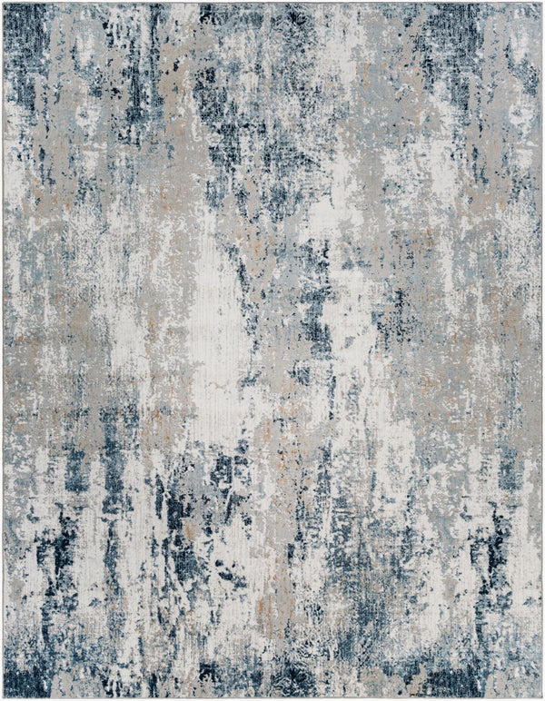 Livabliss Allegro Contemporary Polyester Area Rug for Living Room Office or Hallway Decor Ivory, Sky Blue 7'10" x 10' ALG2306-71010