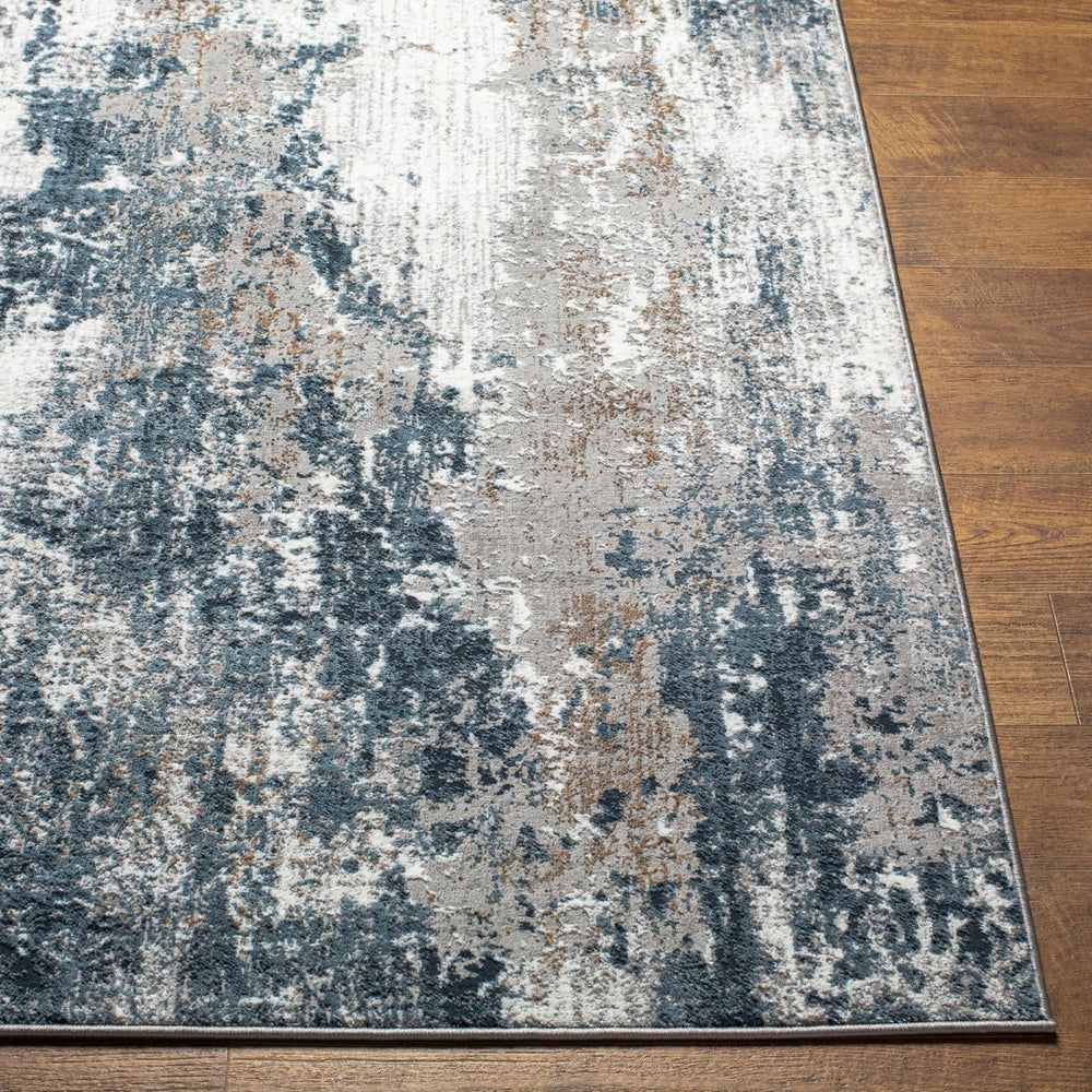 Livabliss Allegro Contemporary Polyester Area Rug for Living Room Office or Hallway Decor Ivory, Sky Blue 9'2" x 12' ALG2306-9212