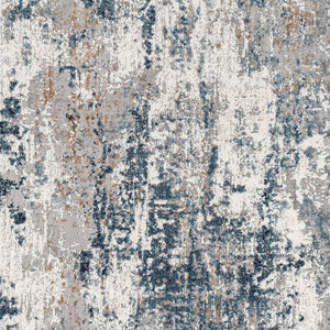Livabliss Allegro Contemporary Polyester Area Rug for Living Room Office or Hallway Decor Ivory, Sky Blue 9'2" x 12' ALG2306-9212