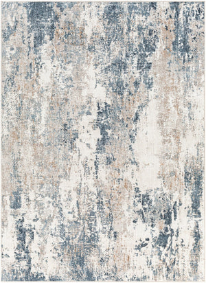 Livabliss Allegro Contemporary Polyester Area Rug Machine Woven for Living Rooms and Busy Spaces Ivory, Sky Blue 9'2" x 12' ALG2307-9212