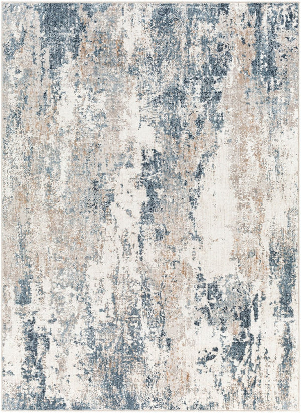 Livabliss Allegro Contemporary Polyester Area Rug Machine Woven for Living Rooms and Busy Spaces Ivory, Sky Blue 9'2" x 12' ALG2307-9212