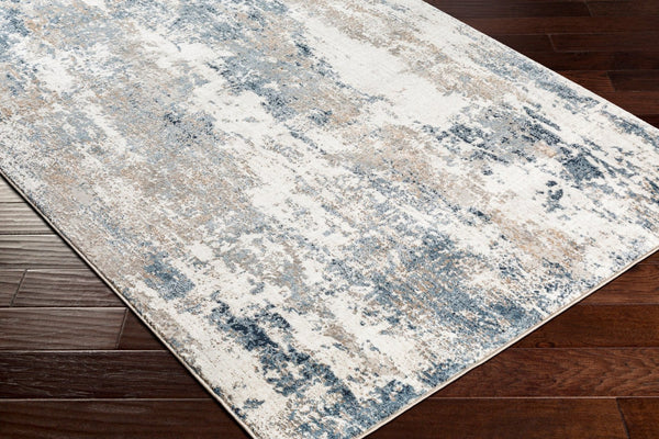 Livabliss Allegro Contemporary Polyester Area Rug Machine Woven for Living Rooms and Busy Spaces Ivory, Sky Blue 9'2" x 12' ALG2307-9212