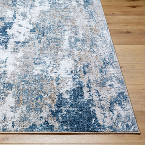 Livabliss Allegro Contemporary Polyester Area Rug Machine Woven for Living Rooms and Busy Spaces Ivory, Sky Blue 9'2" x 12' ALG2307-9212