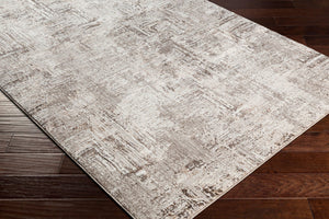 Livabliss Allegro Geometric Polyester Area Rug Turkish Woven Low Pile for Living or Dining Rooms Ivory, Charcoal 6'7" x 9' ALG2321-679
