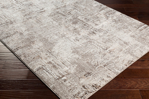 Livabliss Allegro Geometric Polyester Area Rug Turkish Woven Low Pile for Living or Dining Rooms Ivory, Charcoal 6'7" x 9' ALG2321-679
