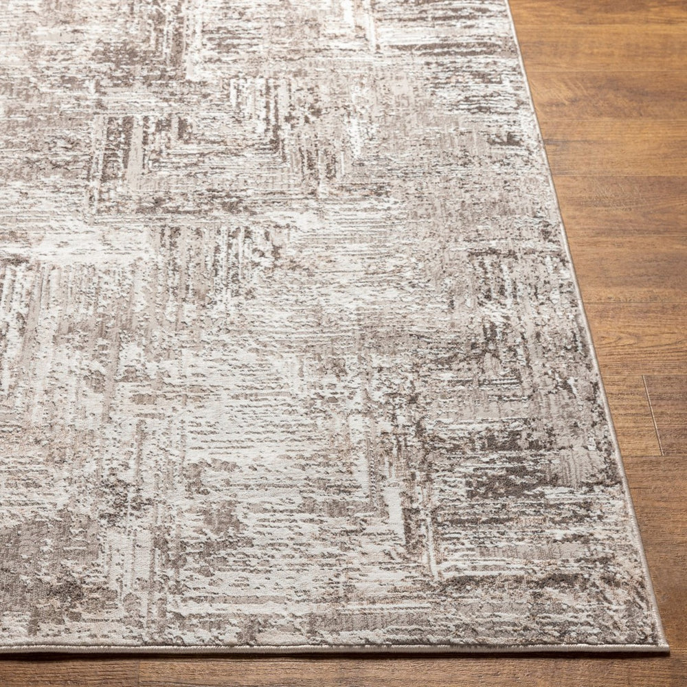 Livabliss Allegro Geometric Polyester Area Rug Turkish Woven Low Pile for Living or Dining Rooms Ivory, Charcoal 6'7" x 9' ALG2321-679