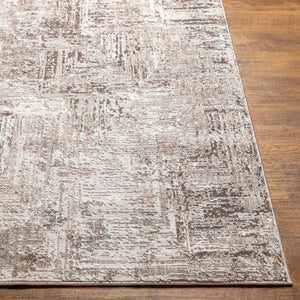 Livabliss Allegro Geometric Polyester Area Rug Turkish Woven Low Pile for Living or Dining Rooms Ivory, Charcoal 6'7" x 9' ALG2321-679