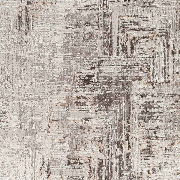 Livabliss Allegro Geometric Polyester Area Rug Turkish Woven Low Pile for Living or Dining Rooms Ivory, Charcoal 6'7" x 9' ALG2321-679