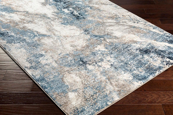 Livabliss Allegro Geometric Polyester Area Rug Turkey Woven Modern Living Room Floor Accent Ivory, Sky Blue 9'2" x 12' ALG2338-9212