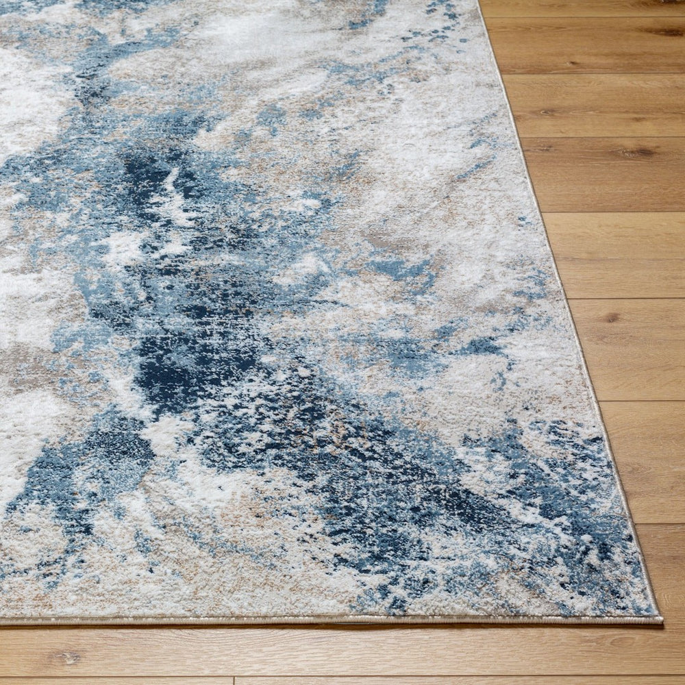 Livabliss Allegro Geometric Polyester Area Rug Turkey Woven Modern Living Room Floor Accent Ivory, Sky Blue 9'2" x 12' ALG2338-9212