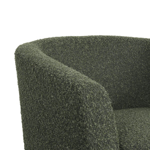 English Elm Swivel Barrel Club Chair Upholstered 360 Degree Base for Living Room Reading Nook 57685.00FBLKGRN