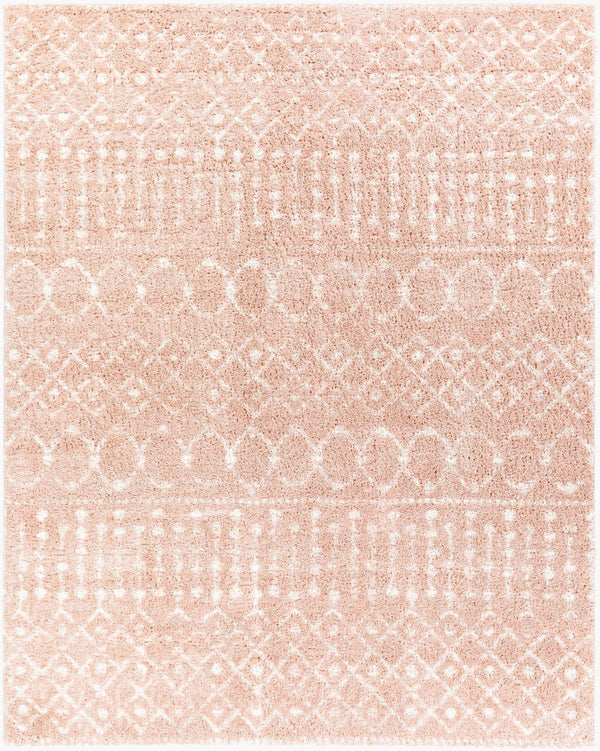 Livabliss Aliyah Plush Polyester Shag Rug Global Style Accent for Entryways and Bedside Areas Blush, Cream 7'10" x 10' ALH2300-71010