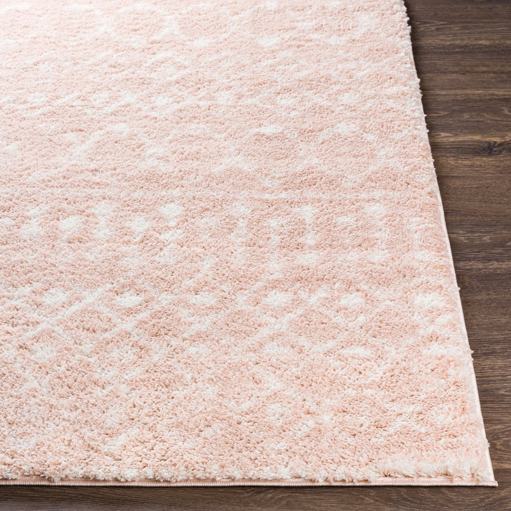 Livabliss Aliyah Plush Polyester Shag Rug Global Style Accent for Entryways and Bedside Areas Blush, Cream 6'7" x 9' ALH2300-679
